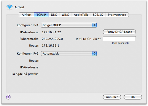 wlan dhcp